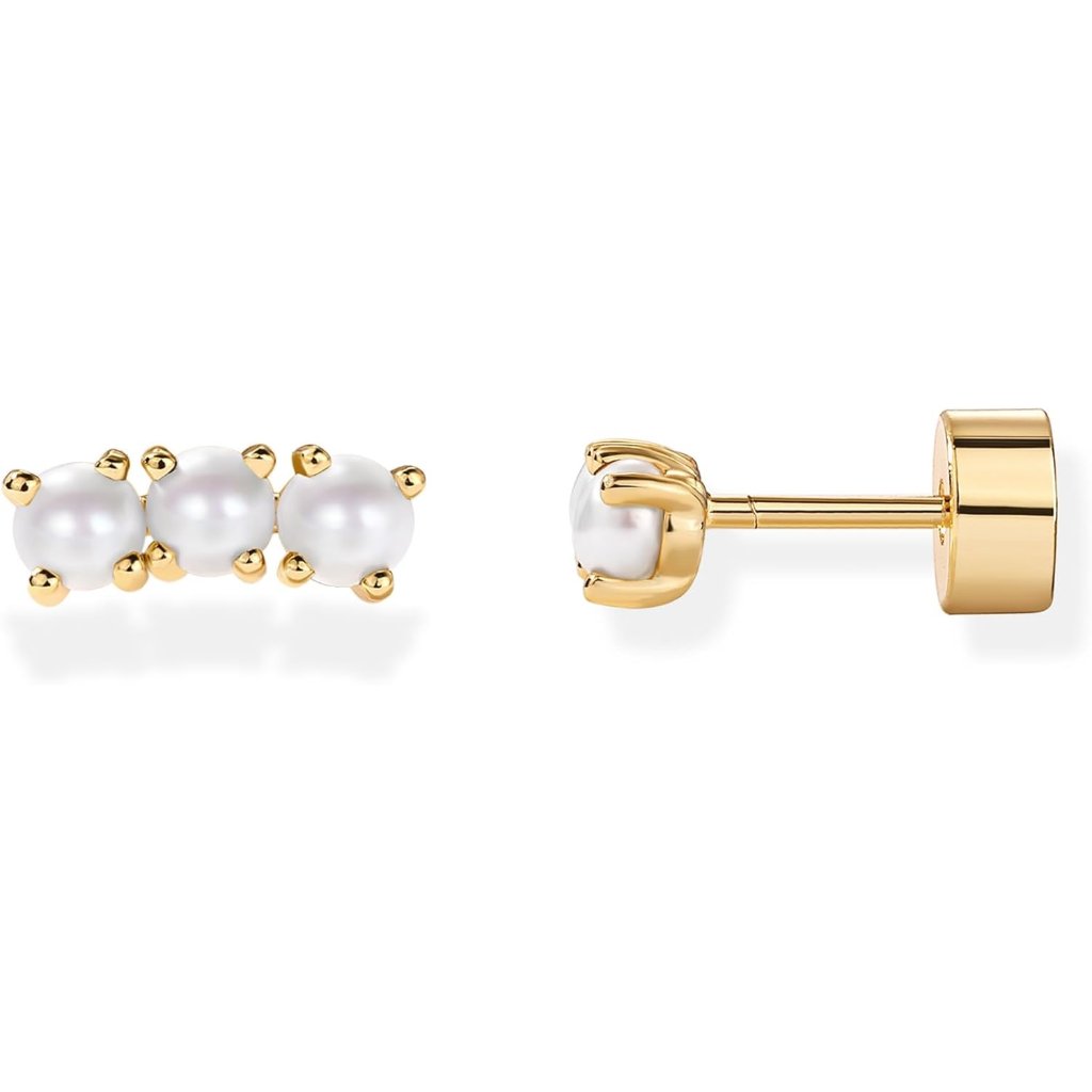 14k Gold Plated 925 Sterling Silver Posts Mini Stud Flat Back Earrings For Women